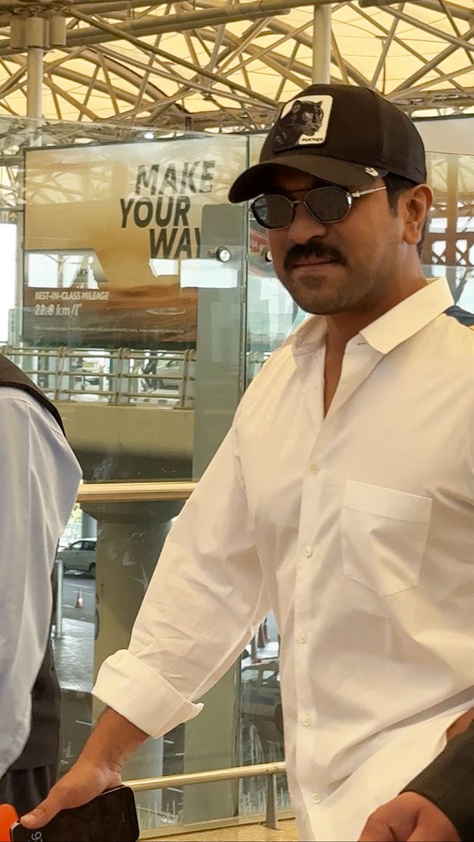 All eyes on @AlwaysRamCharan as he adds his signature flair to casual airport attire on his way to #GameChanger shoot in Chennai. 👀✈️

#GlobalStarRamCharan 
#RC #RamCharan #GameChanger #RC16 #RC17 
#rcrcrcramcharan