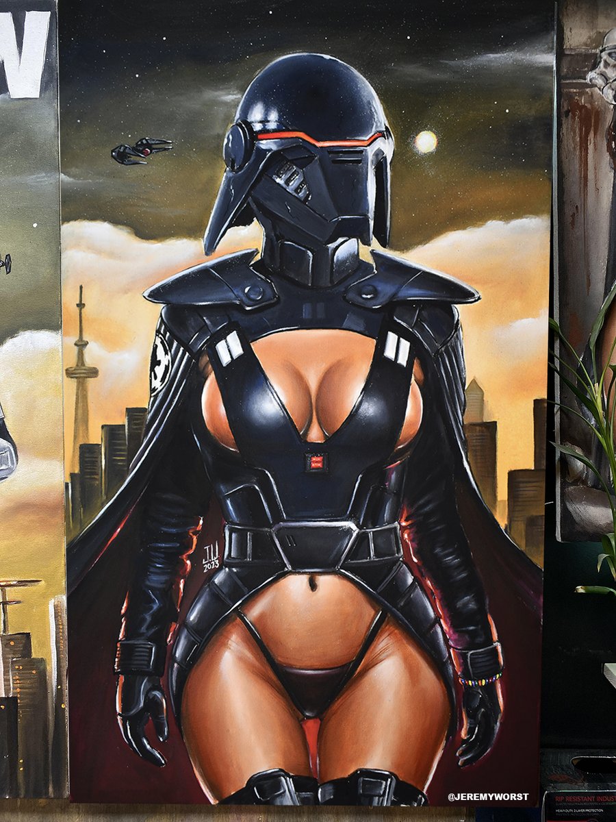 My 2nd Step Sister Painting. 
Acrylics 40x24 2023 
May the 4th Be with You! 
Kink Trilla Sus Star Wars 
Painted Live on Kick Streaming.