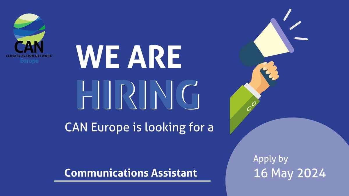 📢 We are #hiring! 📢 CAN Europe is looking for a Communications Assistant! Want to help #communicate on the need for urgent climate action✊ Find all the info here: caneurope.org/about-us/work-…