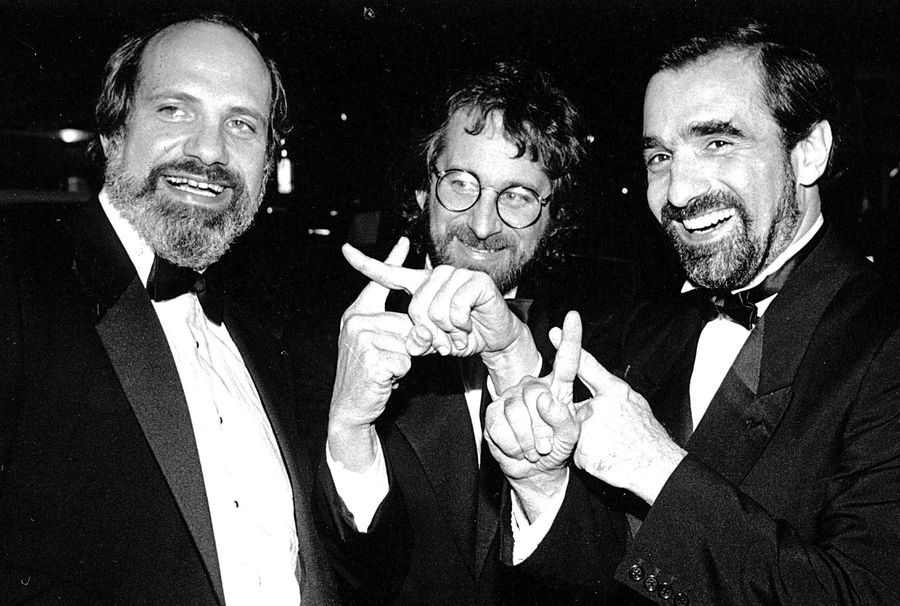 Brian De Palma, Steven Spielberg and Martin Scorsese in 1984.