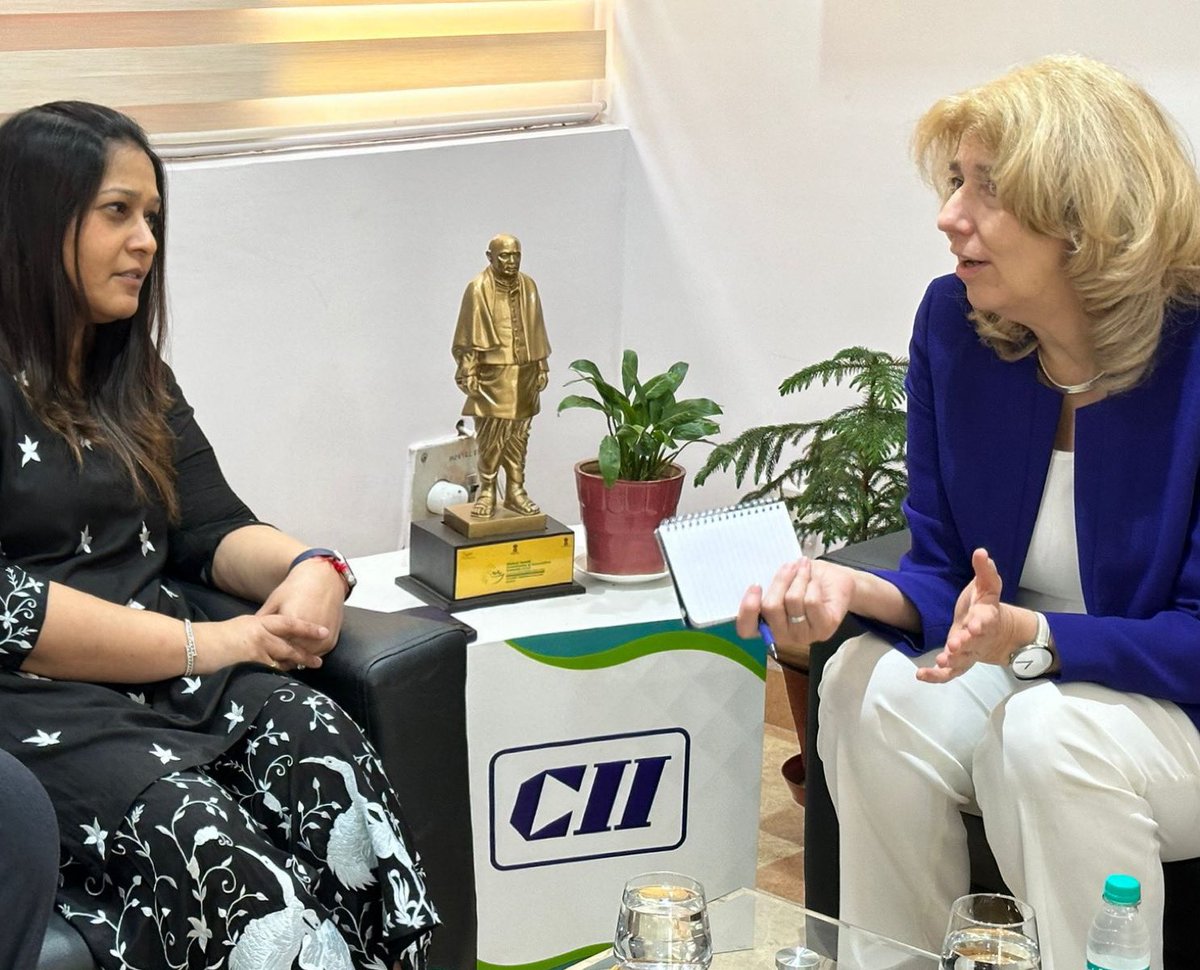 Privileged to meet HE @marisagerards, the Ambassador of Netherlands, at CII Lucknow. Had a promising conversation on fortifying partnerships between industries in UP & the Dutch, fostering growth, technology support & collaboration across diverse sectors. #IndoDutchCollaboration