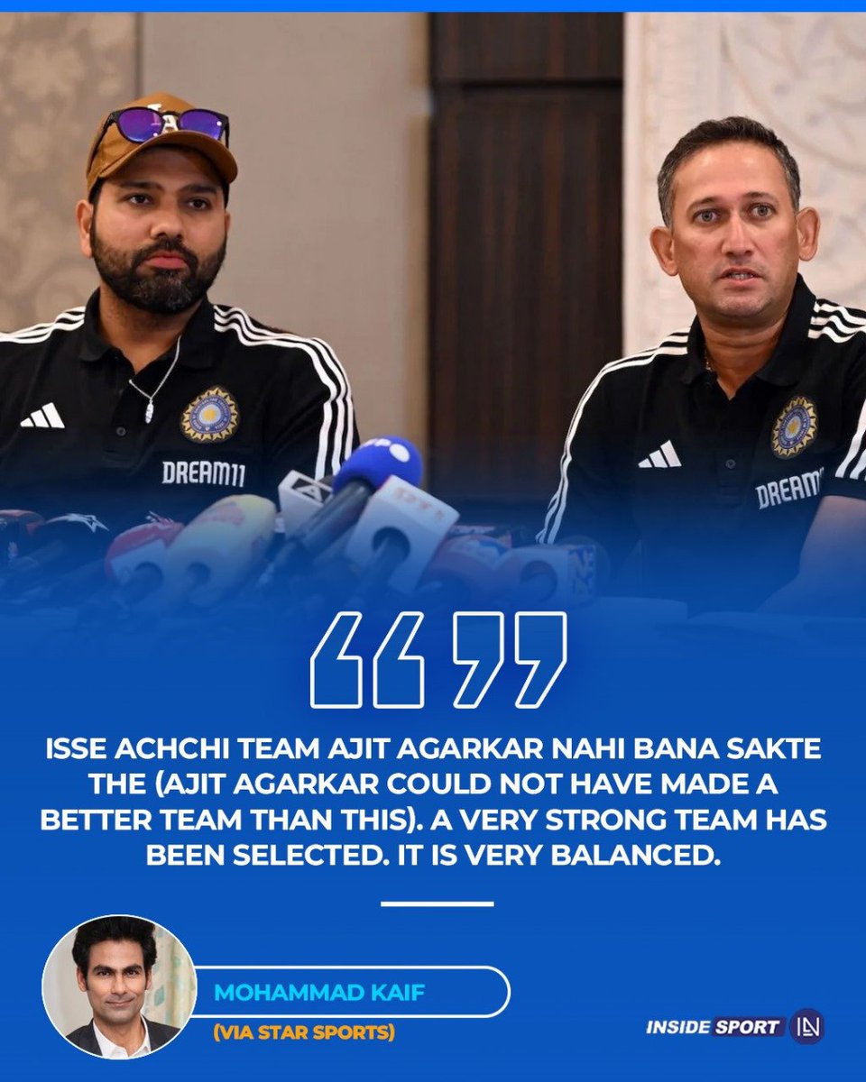 Mohammad Kaif gives a big thumbs up to T20 World Cup squad. #T20WorldCup2024 #MohammadKaif #AjitAgarkar #BCCI #TeamIndia #CricketTwitter