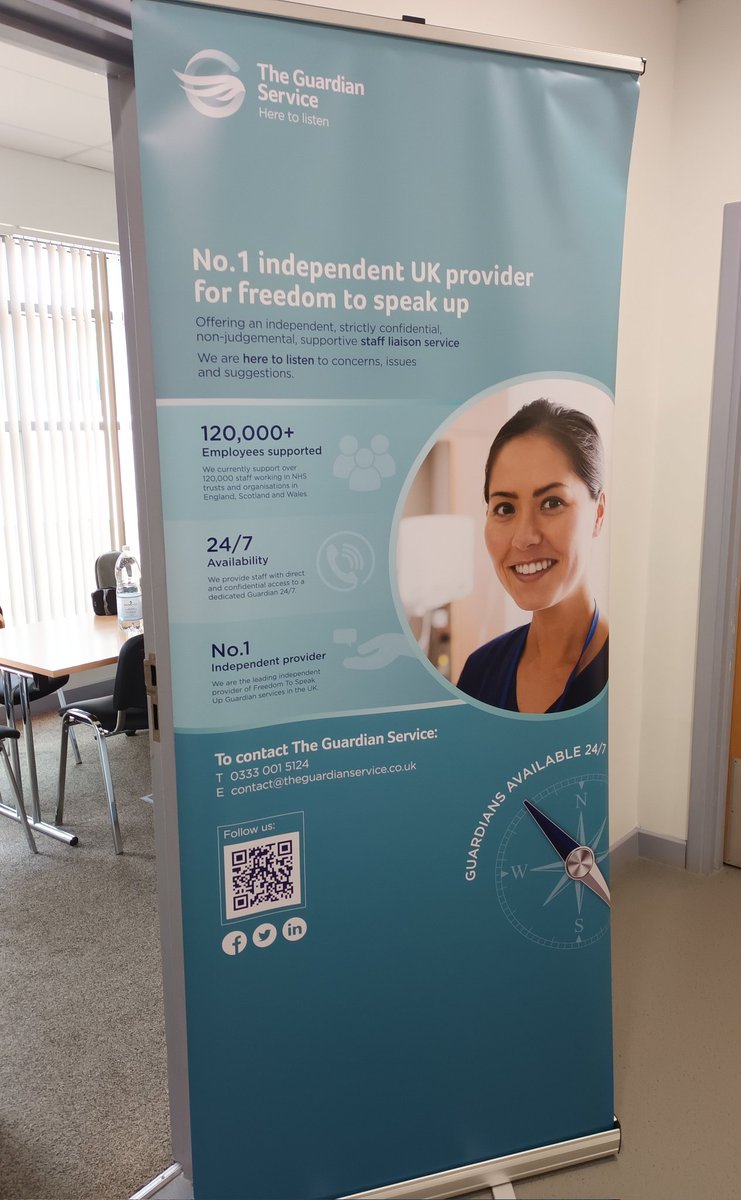 I'm in room 3 of @DPT_SecureCare Dewnans building until 1pm today, so come and say hello if you have time and find out how @TheGuardian_S supports all @DPT_NHS staff to #speak up. Can't make it but want to know more? Check out DAISY for more details, including how to contact us!
