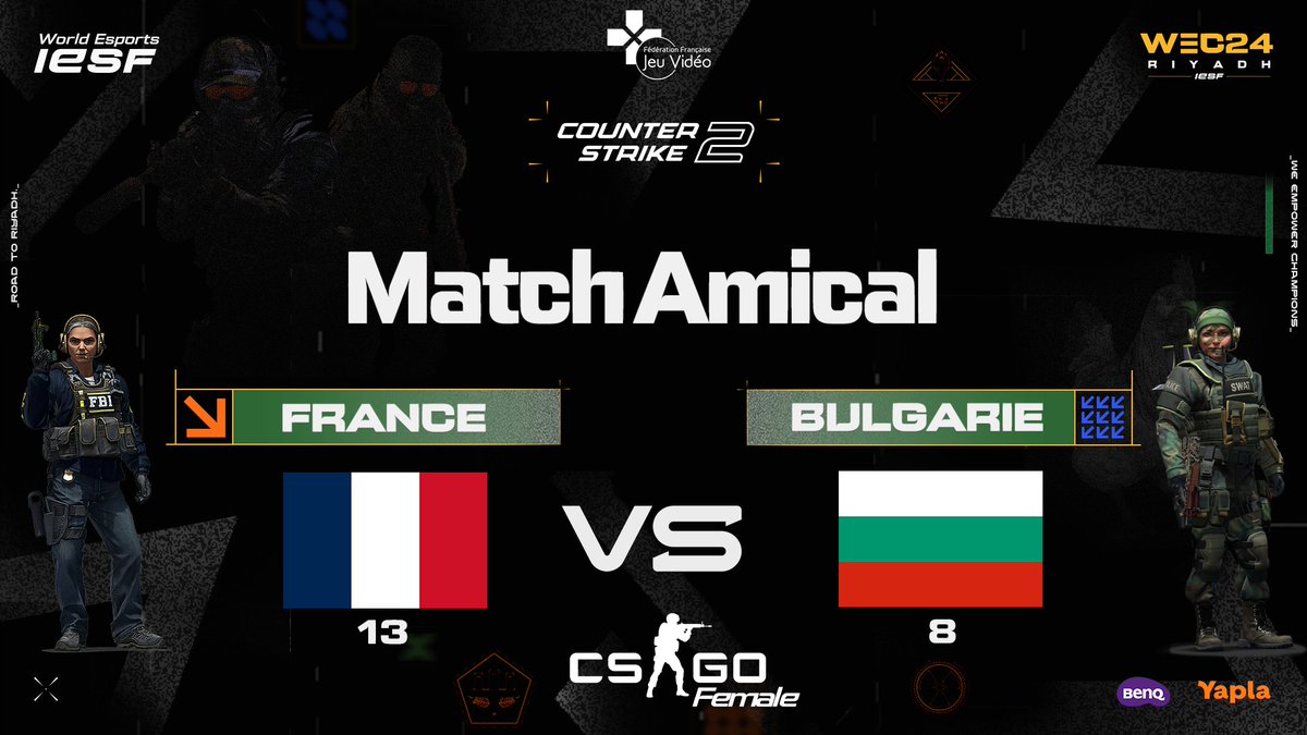 L'équipe de France féminine de CS:GO remporte son match amical contre la Bulgarie en préparation pour les championnats du monde ! 💪 Félicitations à nos championnes :Un début prometteur qui annonce de grandes choses à venir! Tous derrière l'équipe🇫🇷 #CSGO #counterstrike #gaming