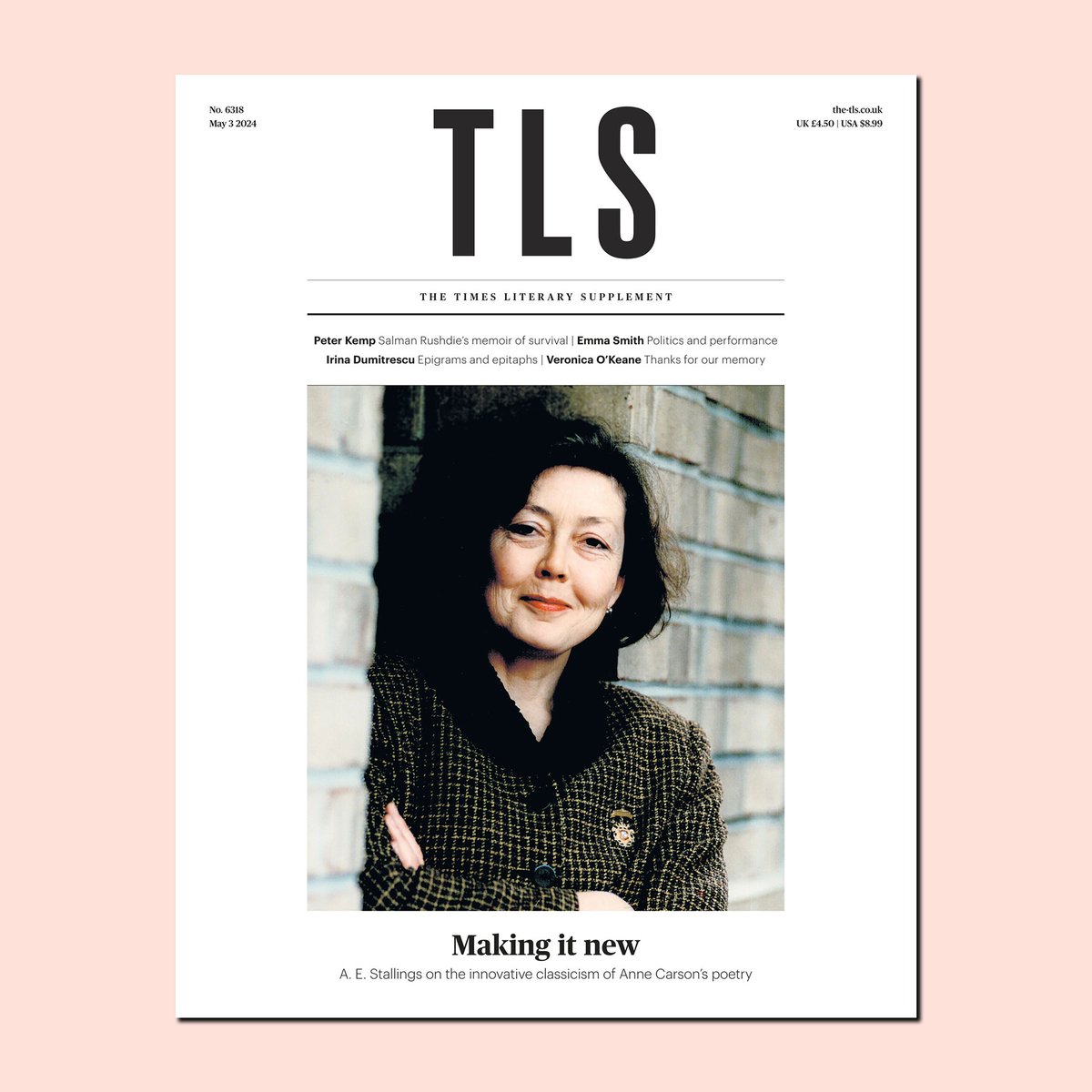 This week’s @TheTLS, featuring @ae_stallings on Anne Carson; @LawDavF on Nato; @OldFortunatus on Richard Sennett; Peter Kemp on Salman Rushdie; @digkabri on Linear B; poems by Carson, @MissLizBerry and Yehuda Amichai (tr. Robert Alter) – and more