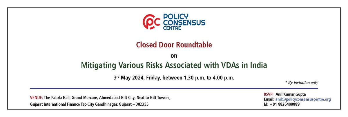 We are glad to inform that we are organising a closed door discussion with Shri Praveen Kamat, @IFSCA_Official and selected members from #Web3 sector to discuss #Tokenization of assets and present some of the findings of our report. Come, #jointheconsensus #DigitalIndia #Crypto