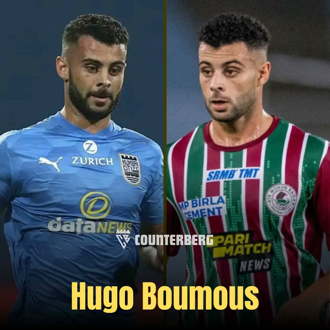 As the final game between Mumbai City FC and Mohun Bagan Super Giants for the top prize approaches, let's take a look at the players that have donned both jerseys
#MBSG #MCFC #ISL10 #IndianFootball #mumbaicityfc #mohunbagansupergiants 

1. Hugo Boumous 
MCFC 2020-21
MBSG- 2022-23