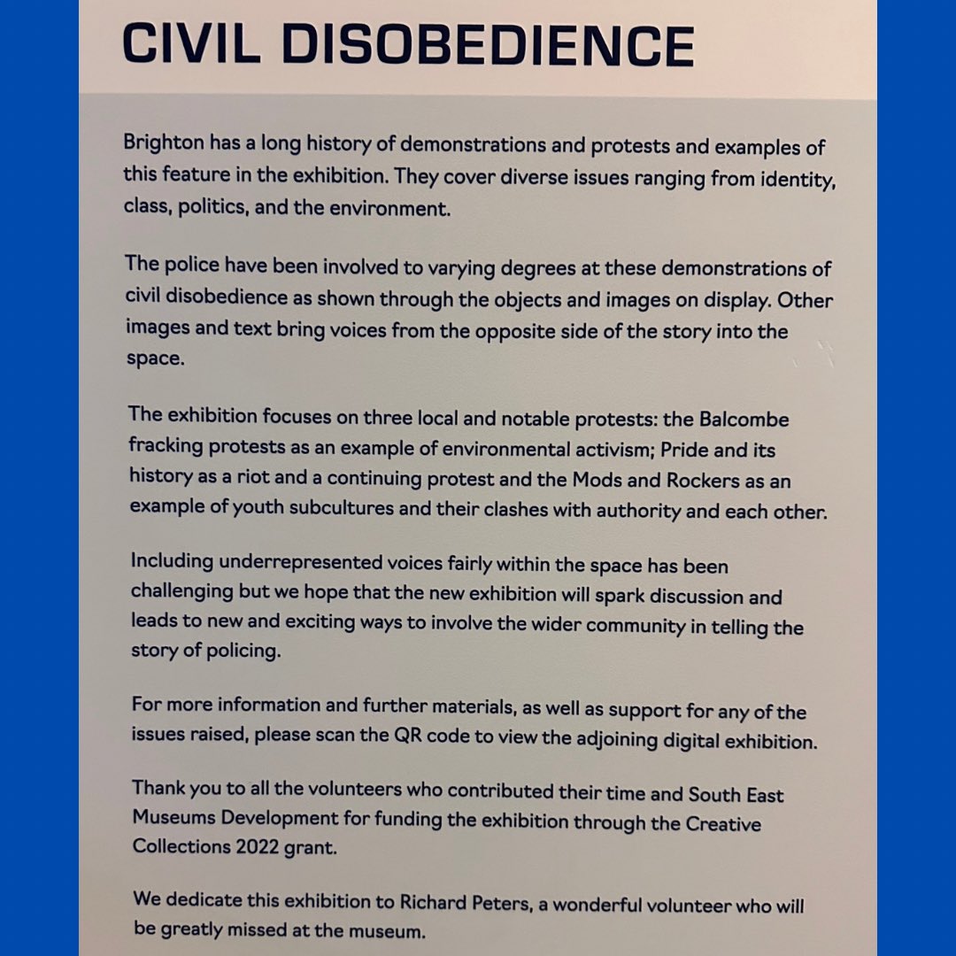 OPCMuseum's tweet photo. Happy May 😊 Why not start off the month with a read of our Civil Disobedience poster? 👀📖

#display #exhibit #brighton #museum #brightonandhove #brightonmuseum #sussexpolice #ukmuseum #museumcollection https://t.co/4vdDNkG8AQ