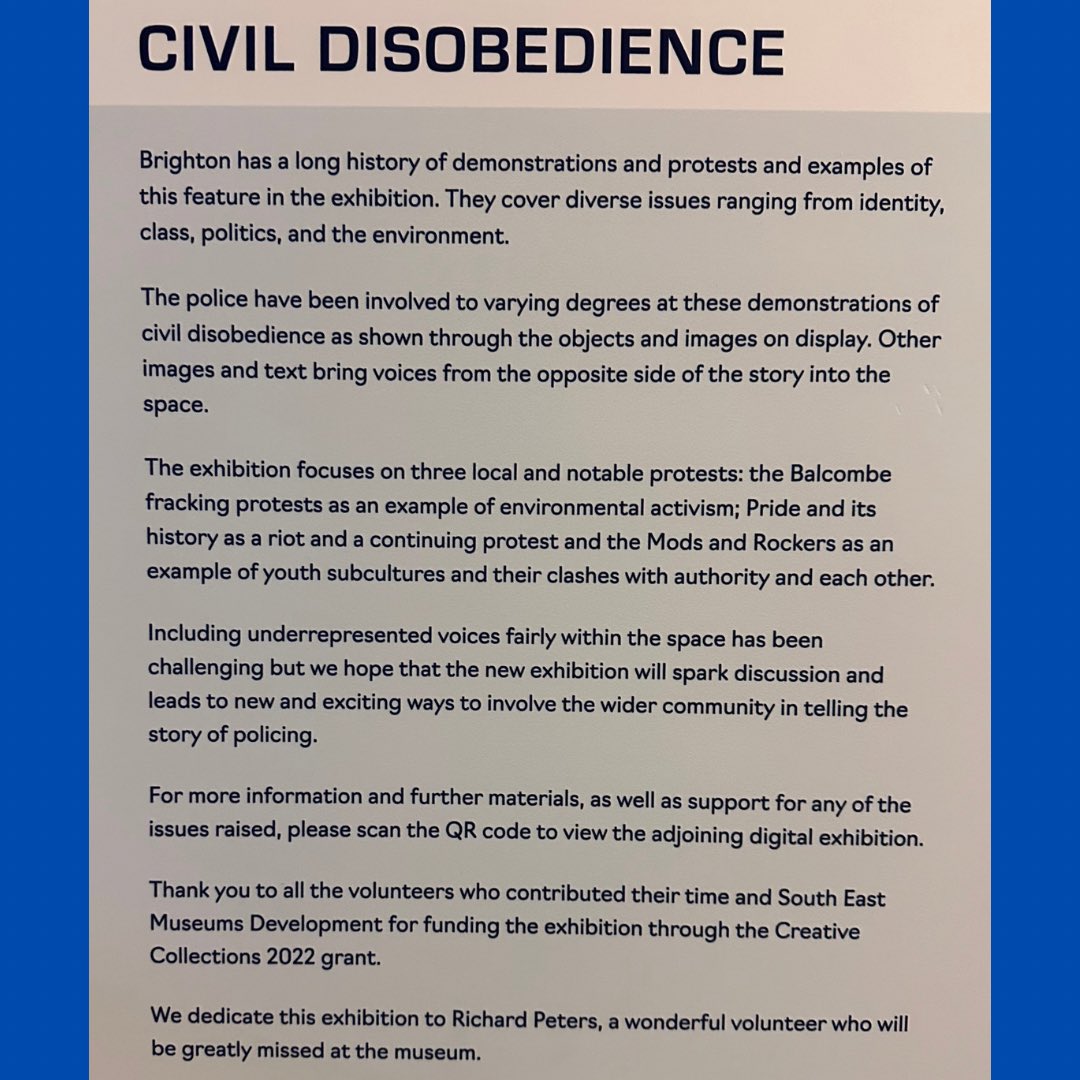 Happy May 😊 Why not start off the month with a read of our Civil Disobedience poster? 👀📖

#display #exhibit #brighton #museum #brightonandhove #brightonmuseum #sussexpolice #ukmuseum #museumcollection