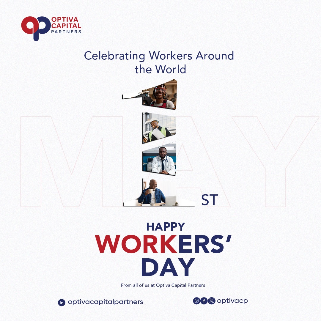 Happy Worker's Day from Optiva Capital Partners!   Today, we celebrate the hard work, dedication, and resilience of every worker around the globe. Your contributions drive progress and shape our collective future.   Here's to honoring your invaluable efforts today and every day!