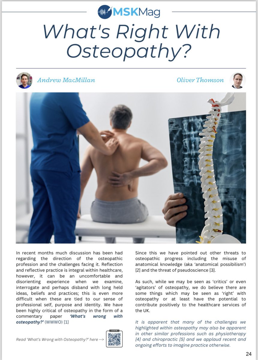 “You’re always criticising osteopathy - you never have anything nice to say about it…” Well here’s an entire article on the good bits of osteopathy with @AndrewM99816973 Thanks @TPMPodcast for the opportunity open.substack.com/pub/mskmag/p/w…