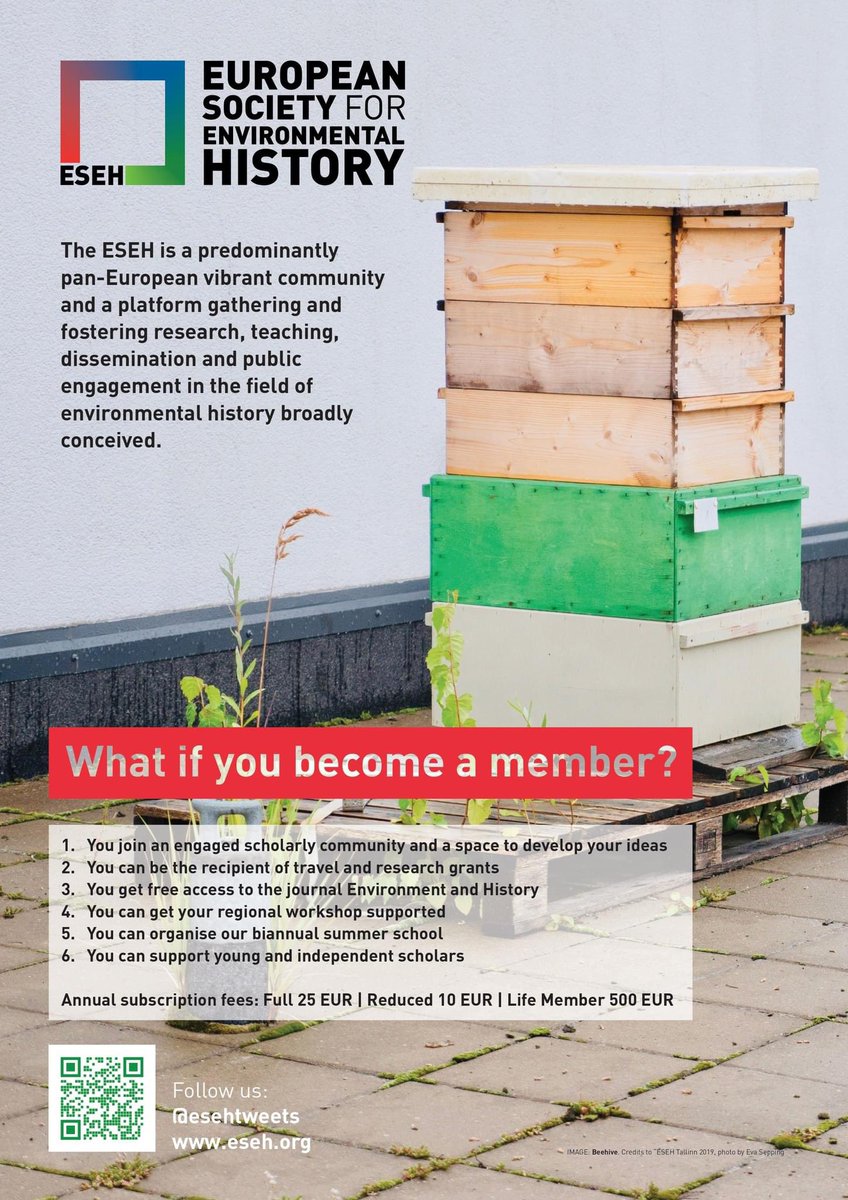 Join the ESEH! To connect and to support researchers in #envhist globally! To become a member or renew your membership, you are only a few clicks away here: eseh.org/membership/ren…