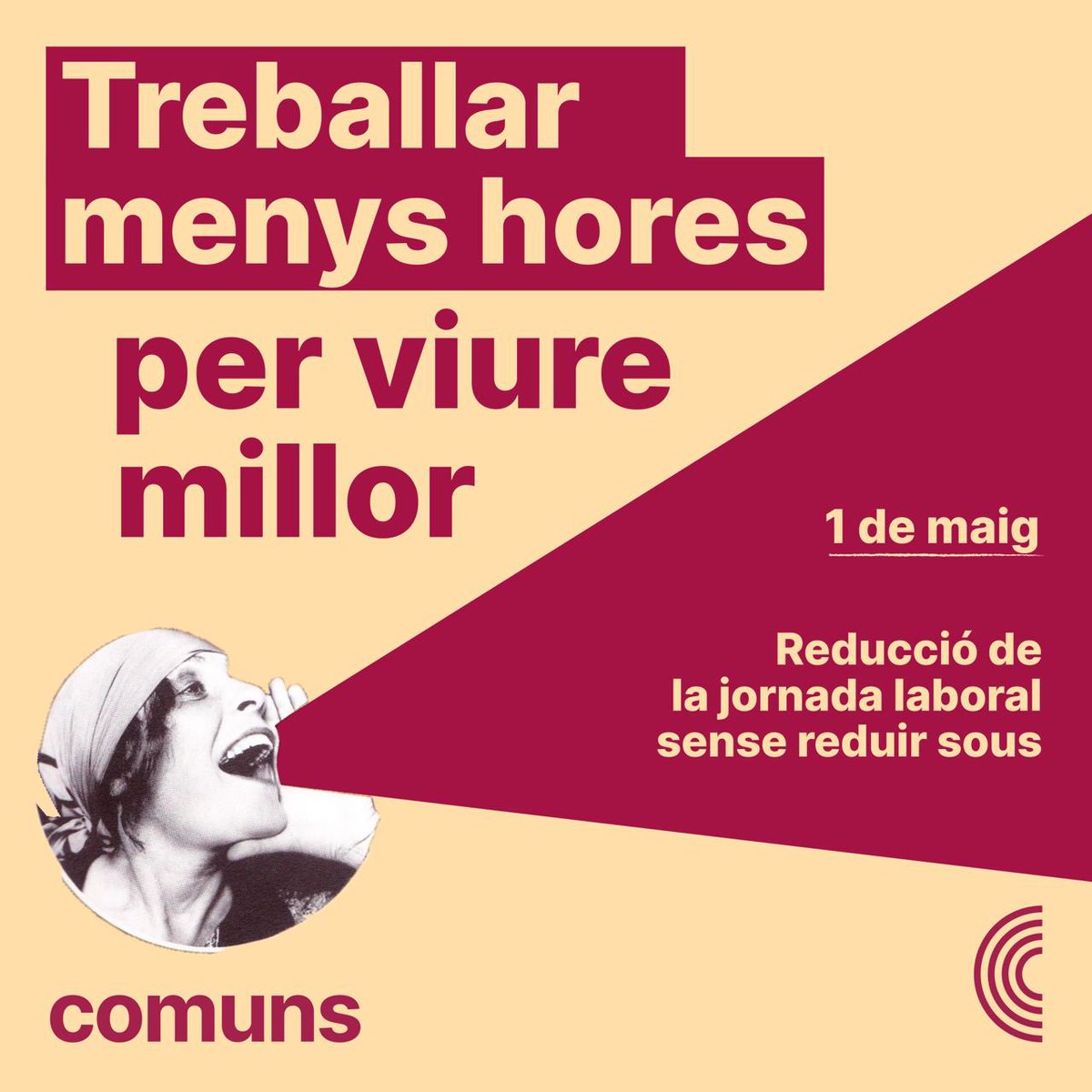 Treballar menys, guanyar més i millors drets laborals, viure millor. Tenim les eines, necessitem un Govern amb voluntat.

Aquest #1DeMaig omplim els carrers per avançar en la reducció de la jornada laboral i en feina digna i de qualitat. Ens hi va la vida.