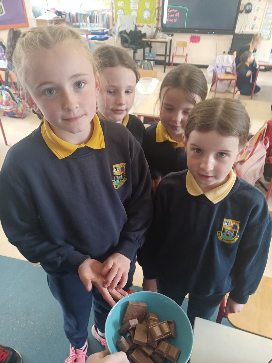 MsONeills4thStc's tweet photo. This week we were doing Solids, liquids &amp; Gases in Science and Procedural Writing in English. These were tied together yesterday by making Rice Crispy Buns!! @ConlethSt https://t.co/qfCU9k9rLr