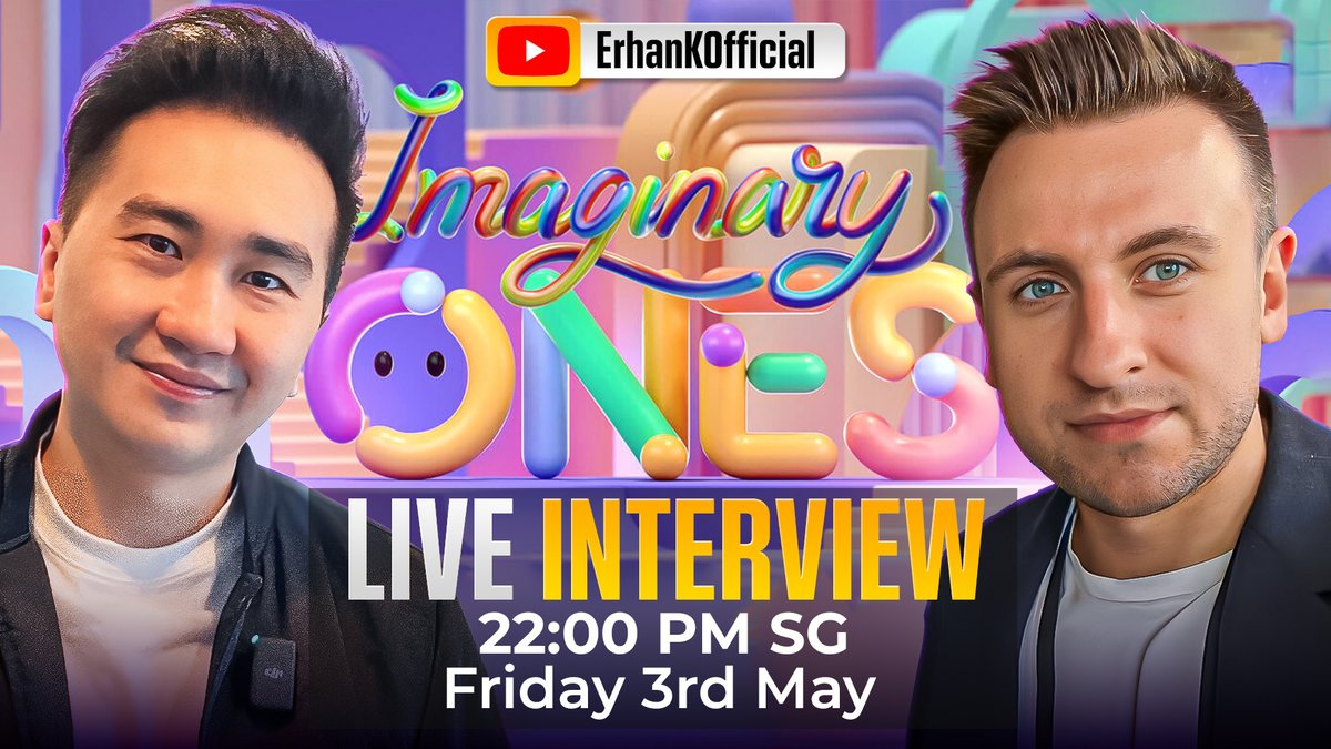 Join me live on May 3rd for an exclusive Live Interview with @cmttat, Co-Founder of @Imaginary_Ones 🫧

We'll dive into the vibrant world of NFTs, exciting brand partnerships and their upcoming launch ✨

Don’t miss this interview! 🔥
Set your reminders now🧵
$BUBBLE 🫧