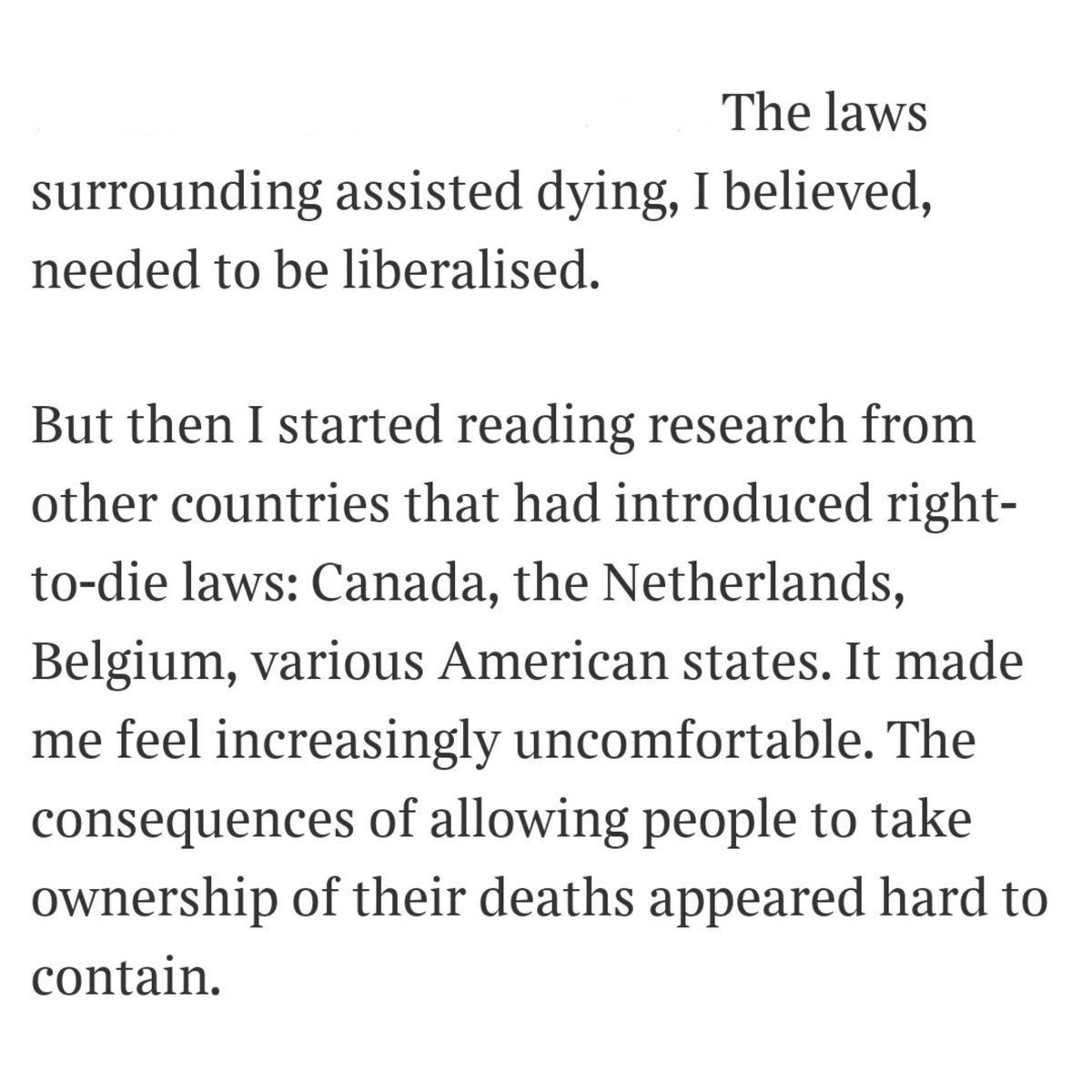 “I don’t trust our politicians to get this legislation right — or future parliaments to hold the line. What would start as a choice could become an expectation.”

thetimes.co.uk/article/146f53…

#assistedsuicide #euthanasia