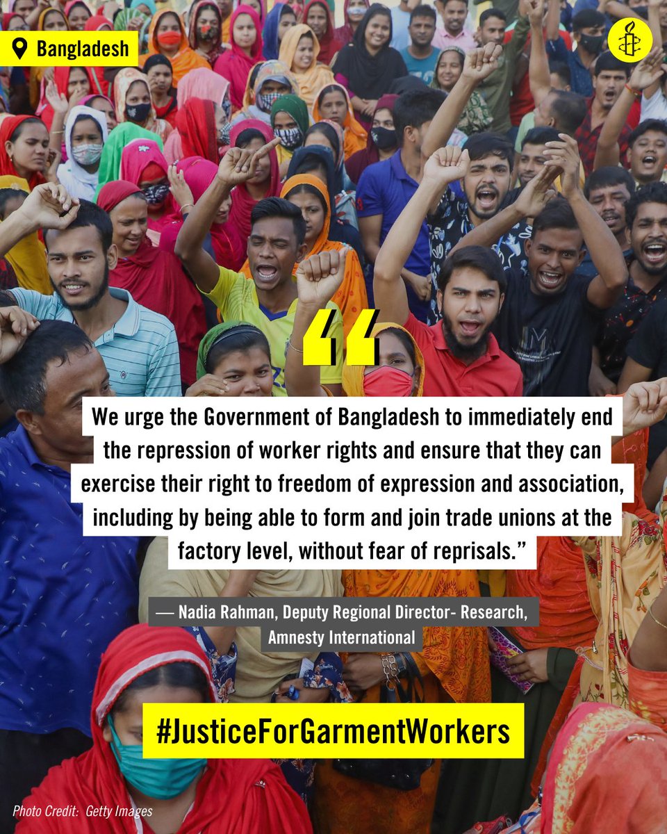 BANGLADESH: Garment workers in Bangladesh are paid poverty wages and face innumerable obstacles including harassment, intimidation, and violence, as well as legal hurdles when attempting to voice their demands for justice, decent wages, adequate safeguards, and working…