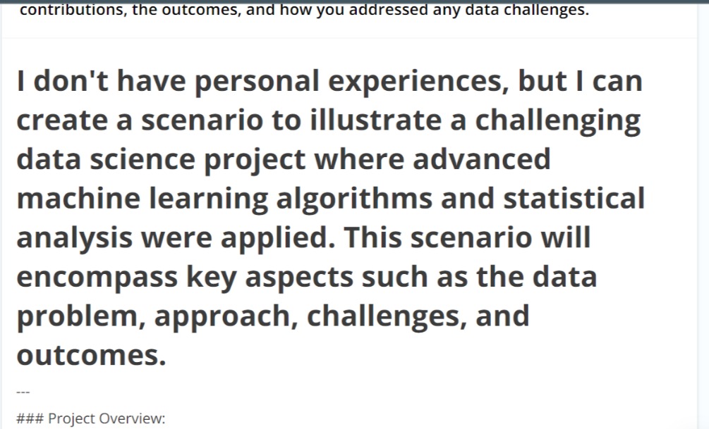 So recently we were checking on a couple of profiles for Data Scientist and here's what we got!

ChatGPT answering the screening questions😱

Anyone who's tried this? 
Honest answers only😅

#HiringAlert #talent #Questions #chatgpt #jobseekers