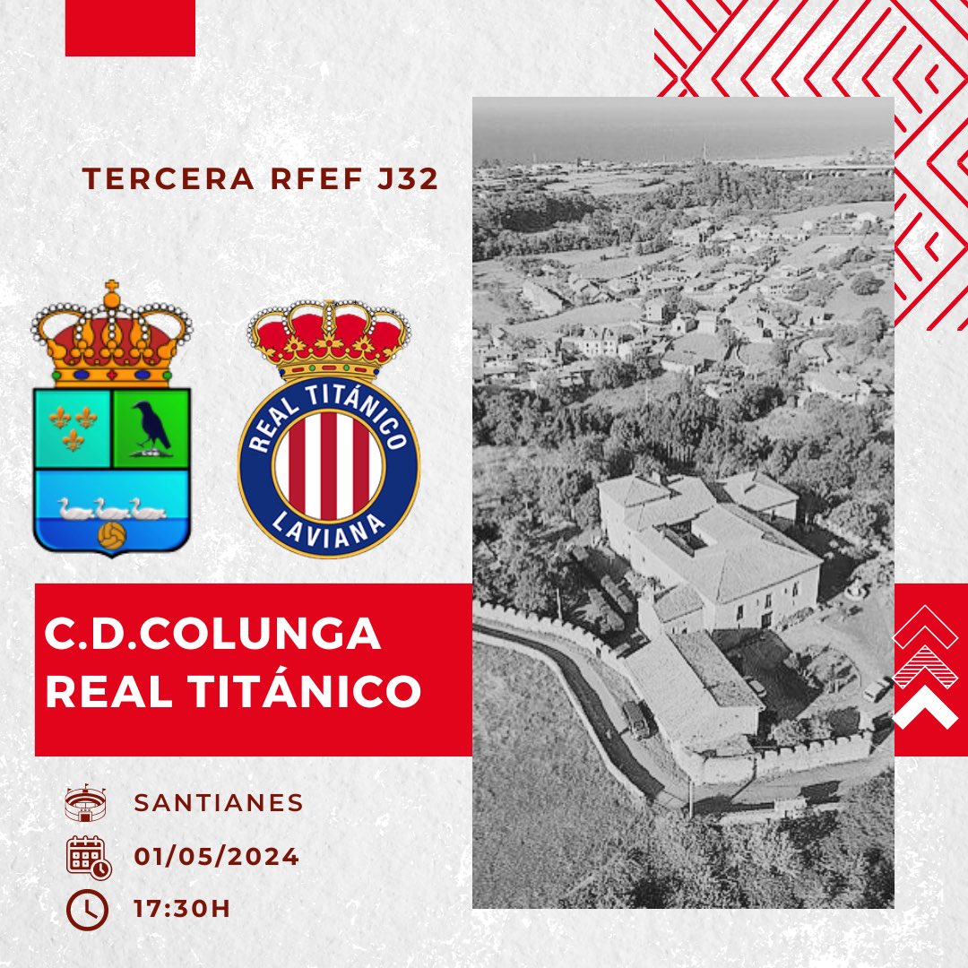 𝝠 𝗗𝝠𝗥𝗟𝝝 𝗧𝝝𝗗𝝝 ⚽✨

🏆 Tercera RFEF - Jornada 32
🆚 <a href="/RealTitanico/">Real Titánico</a> 
📅 Miércoles 1
🕐 17:30h
🏟️ Santianes
📍 Colunga
⚽️ Balón donado por Casa Carlos (Caravia)

#avanticolunga🔴🔵⚽️ #cdcolunga