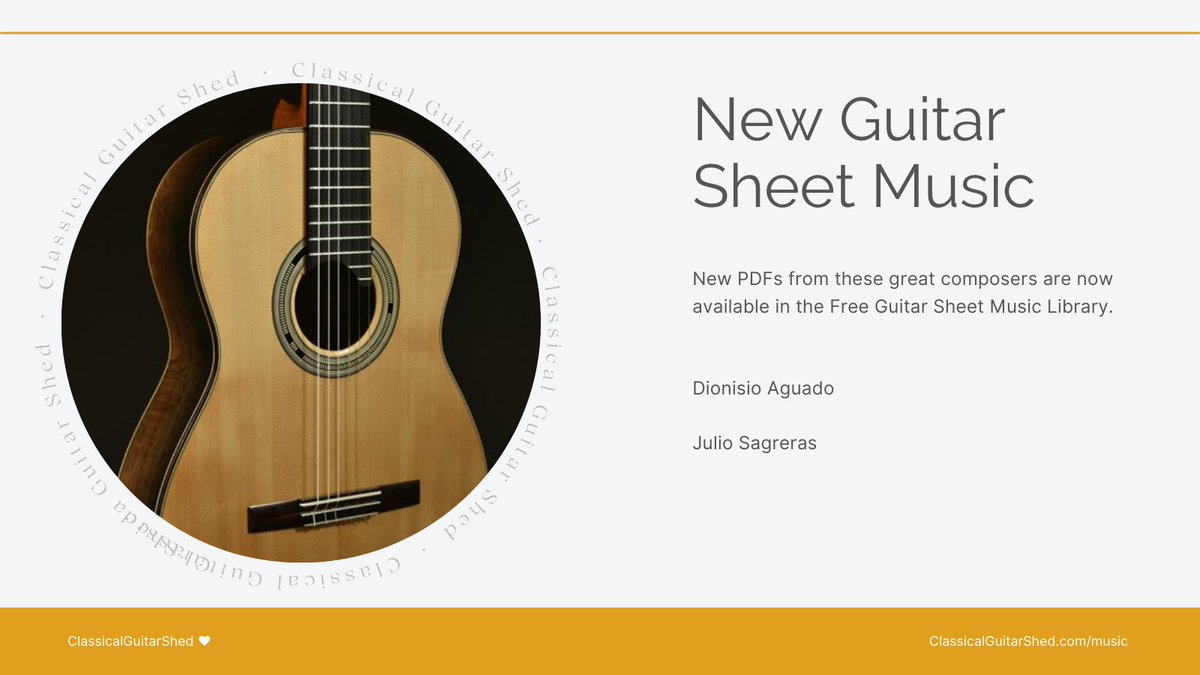 Are you looking for new music to play on the guitar? Check out the newest additions to our free sheet music library. 

Direct link: bit.ly/3GEL9qK

#FREE #music #classicalguitarshed #guitar #classicalguitar #tabs #gregorymillerguitars #recent #new #play #musiclibrary