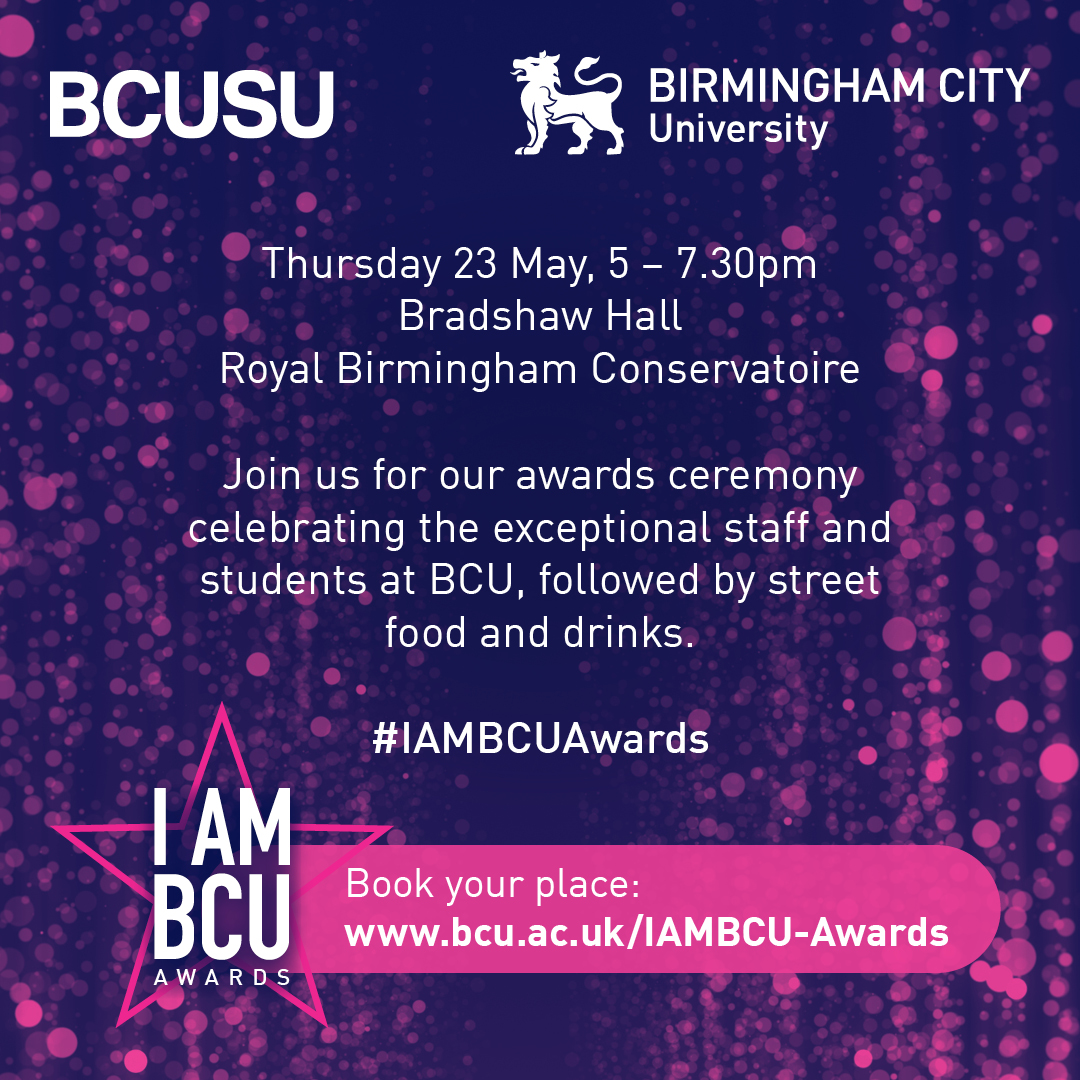 🏆 Congratulations to our students and staff who have made the #IAMBCUAwards shortlist! We can't wait to celebrate with you at the Awards Ceremony on Thursday 23 May - view the shortlist and book your tickets now using the link below: ✨ icity.bcu.ac.uk/IAMBCU-Awards/… ✨