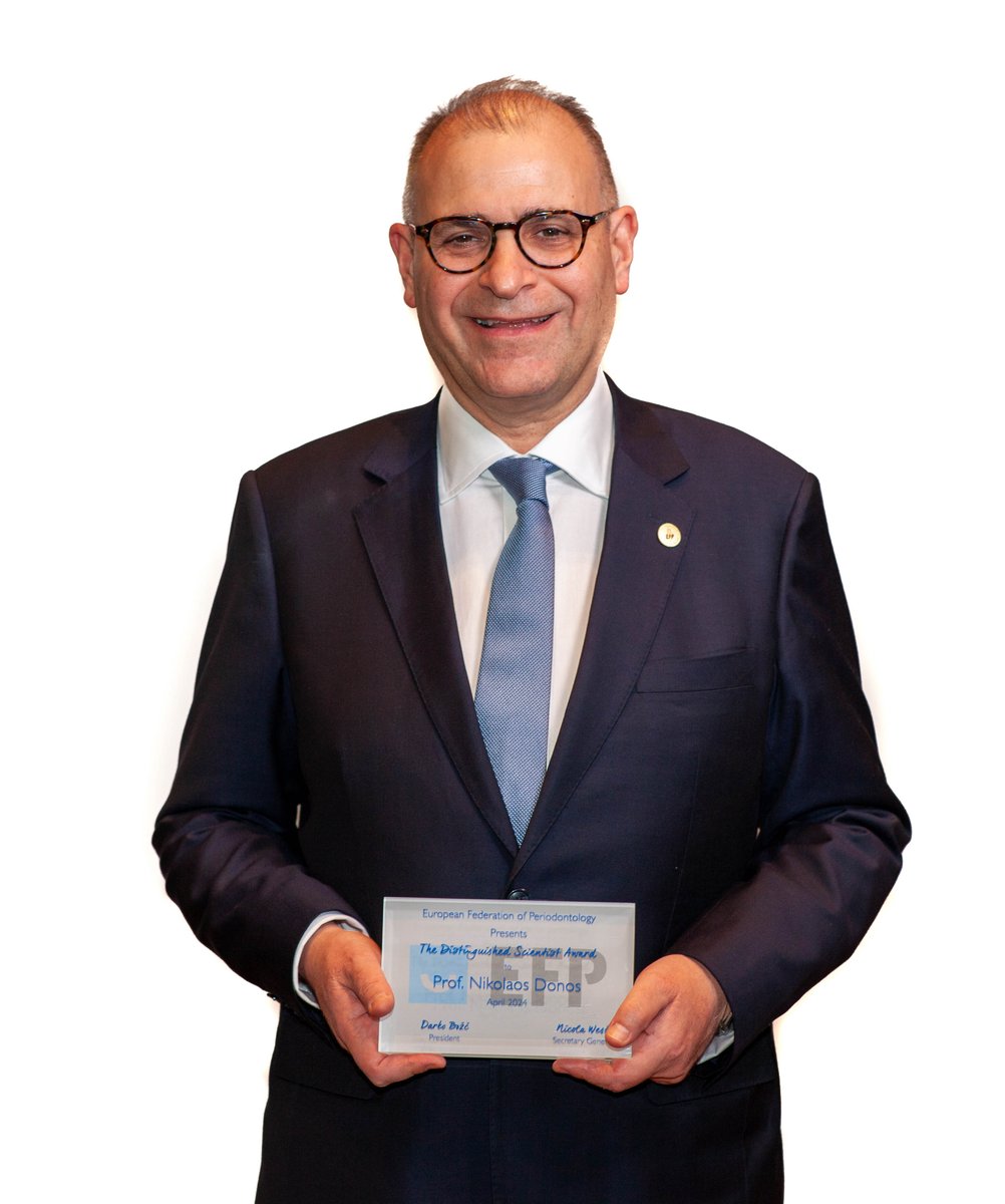 Nikolaos Donos was awarded the EFP Distinguished Scientist Award 2024. Congratulations, Prof Donos! #EFPerio #periodontology
tinyurl.com/4kcj4evv
