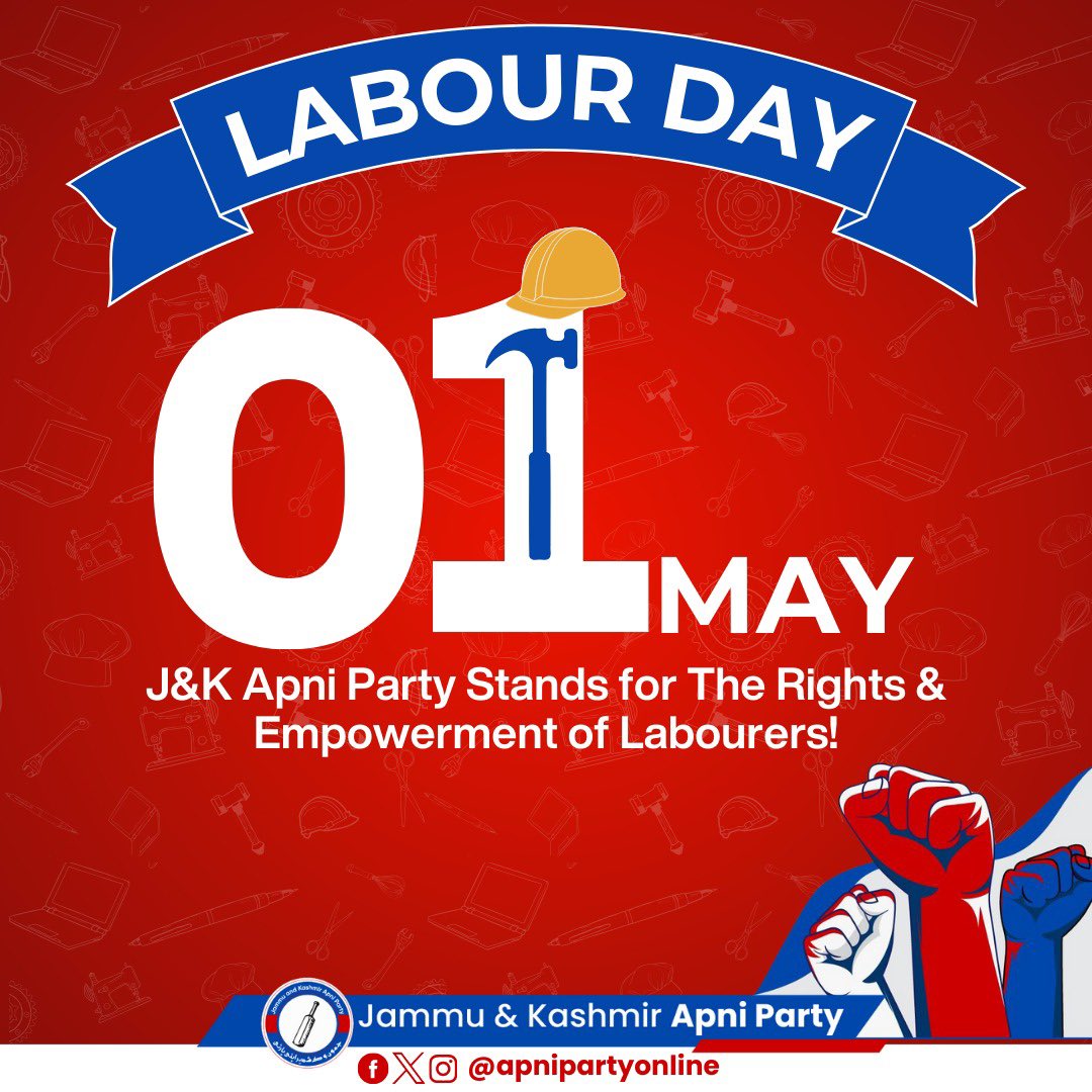 Sending warm wishes to all workers in Jammu and Kashmir and beyond on the World Labour Day – Your tireless efforts contribute to the building of a brighter future for us all. This day provides us with an opportunity to renew our commitment to secure rights for the labour class –