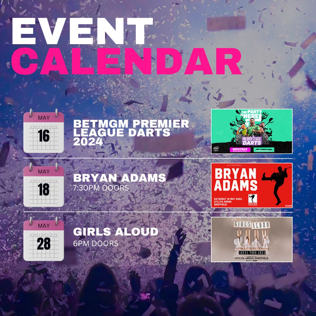 What's on this month 😍👇 🎯 BetMGM Premier League Darts 2024 🎸 Bryan Adams ✨ Girls Aloud zurl.co/pmhY