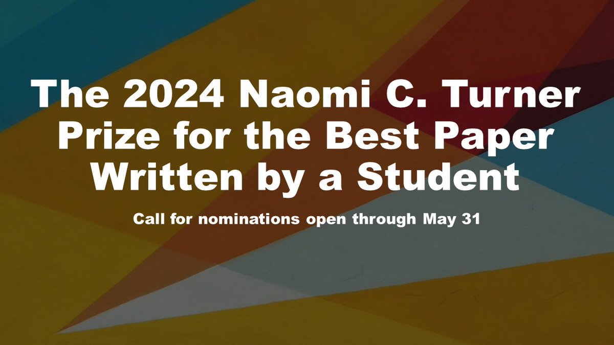 WAPOR 2024 Conference Awards: Naomi C. Turner Prize - Call for nominations is open through May 31 wapor.org/events/annual-…