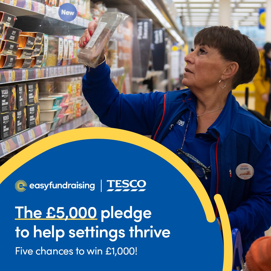 Win £1,000 this May thanks to Tesco & @easyuk! To enter your setting: 1. Sign your setting up to easyfundraising 2. Tell your setting's community to shop online at Tesco. Every shop will give you an entry into the prize draw. Get started now: bit.ly/4blcpXd