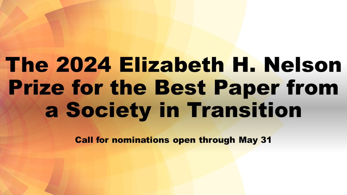 WAPOR 2024 Conference Awards: Elizabeth H. Nelson Prize - Call for nominations is open through May 31 wapor.org/events/annual-…