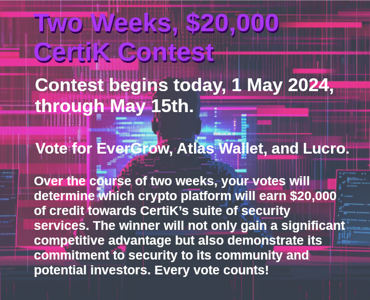 Today is the start of a 2 week competition with @CertiKCommunity that if we work together, we can win! The team have dedicated themselves to the project 24/7 to bring to you an incredible suite of utilities. All we ask in return is for you to do a few minutes each day to…