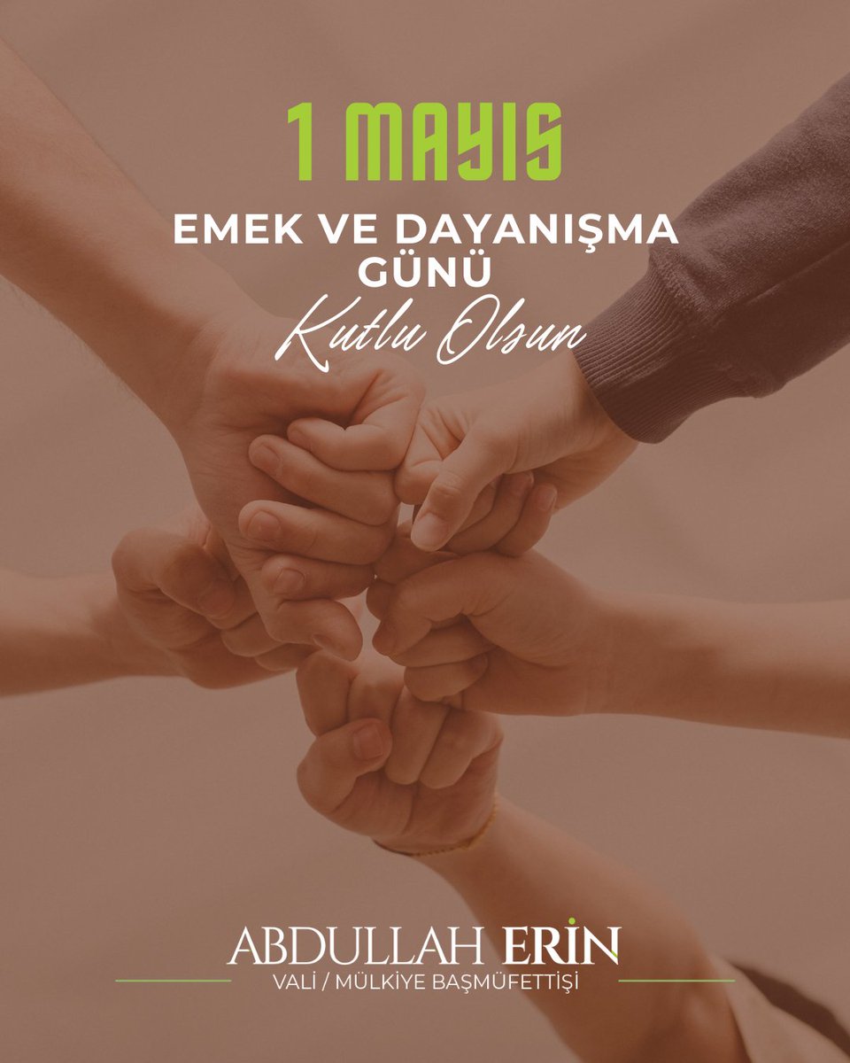 Emek ve alın teriyle ülkemizin kalkınması için çalışan tüm emekçilerin '1 Mayıs Emek ve Dayanışma Günü' kutlu olsun. #AbdullahErin #1Mayıs #KutluOlsun