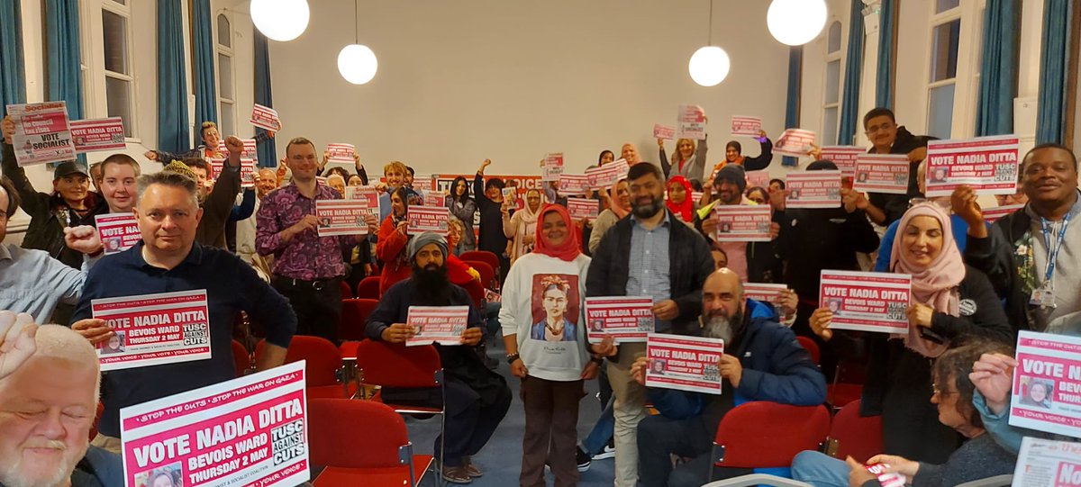 Mass meeting in #Southampton calls for end to council cuts and war on Gaza as 17 candidates for the Trade Unionist & Socialist Coalition rally for local elections on Thursday #VoteTUSC @BBCRadioSolent @BBCSouthNews @Peter_Henley @dailyecho @itvmeridian