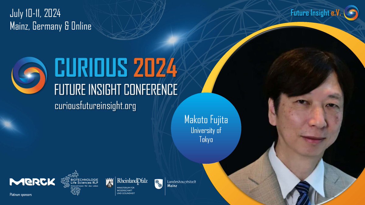 We are happy to introduce Makoto Fujita as a keynote speaker for the #curious2024.
Come and watch his keynote - Molecular confinement effects in self-assembled cages!
 Get your ticket here:  curiousfutureinsight.org/tickets/
