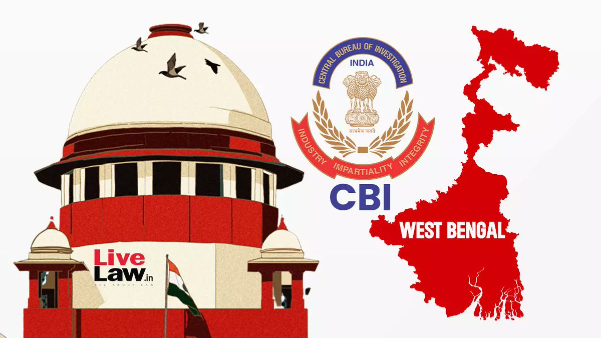 #SupremeCourt to hear at 2 PM the suit filed by the State of West Bengal against the Union Govt contending that CBI can't register FIRs in relation to offences in WB after the revocation of the general consent by the State.

Bench : Justices BR Gavai & Sandeep Mehta 

 #CBI