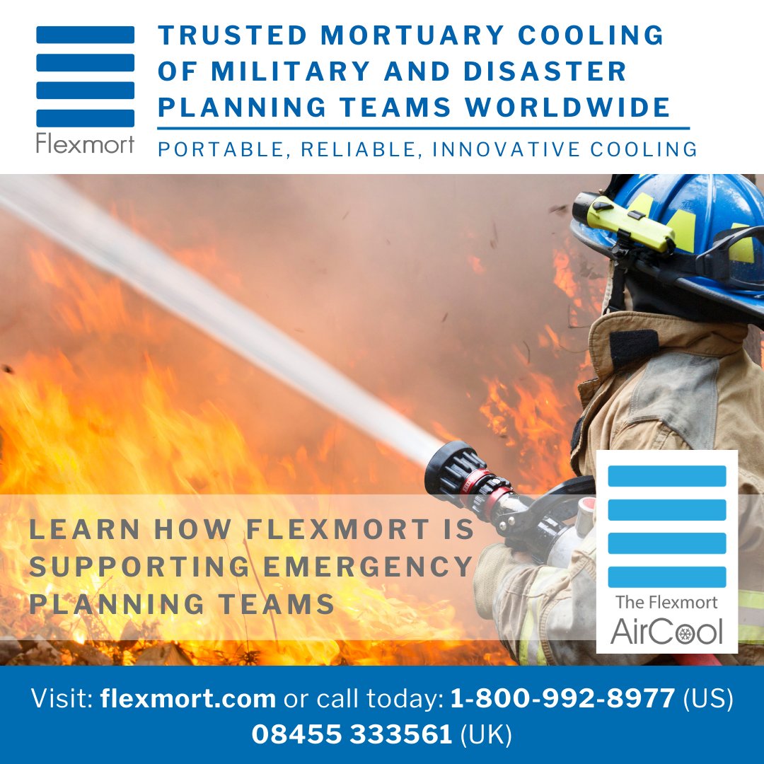 📢 Wildfire season, it's not just a fire problem.
The Flexmort AirCool is trusted by teams worldwide to deliver a fast, portable and reliable solution to mortuary storage in an emergency.
Visit: flexmort.com or call: 08455333561
#EmergencyPreparedness
#DisasterResponse