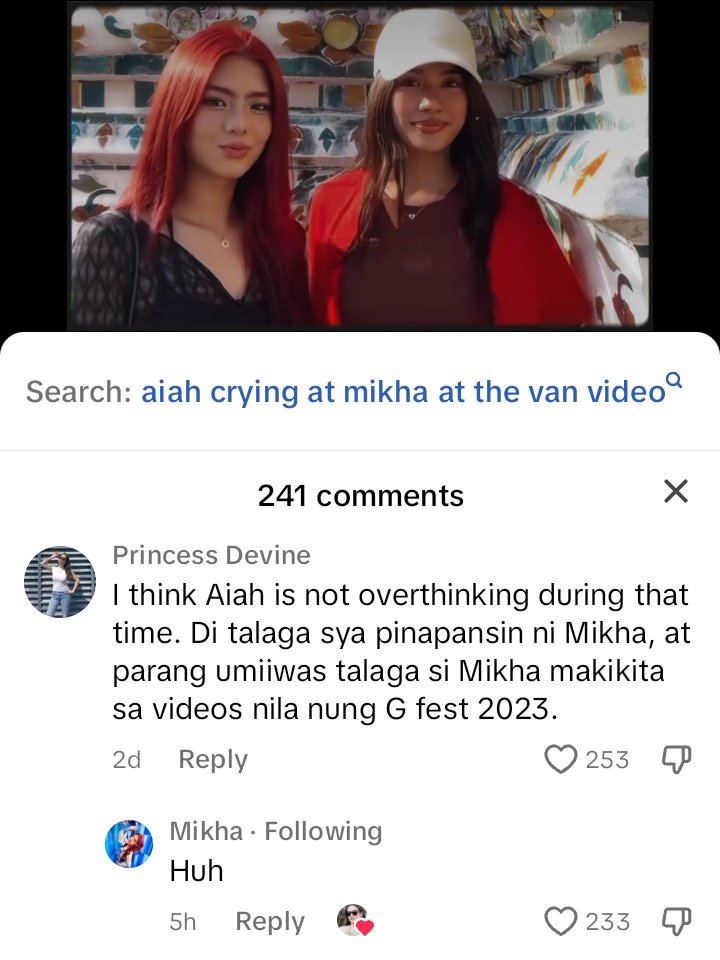 napa comment si mikhs, akala ko nung una yung fake acc lang sa tiktok shutaccayo ano naman 'to 😭