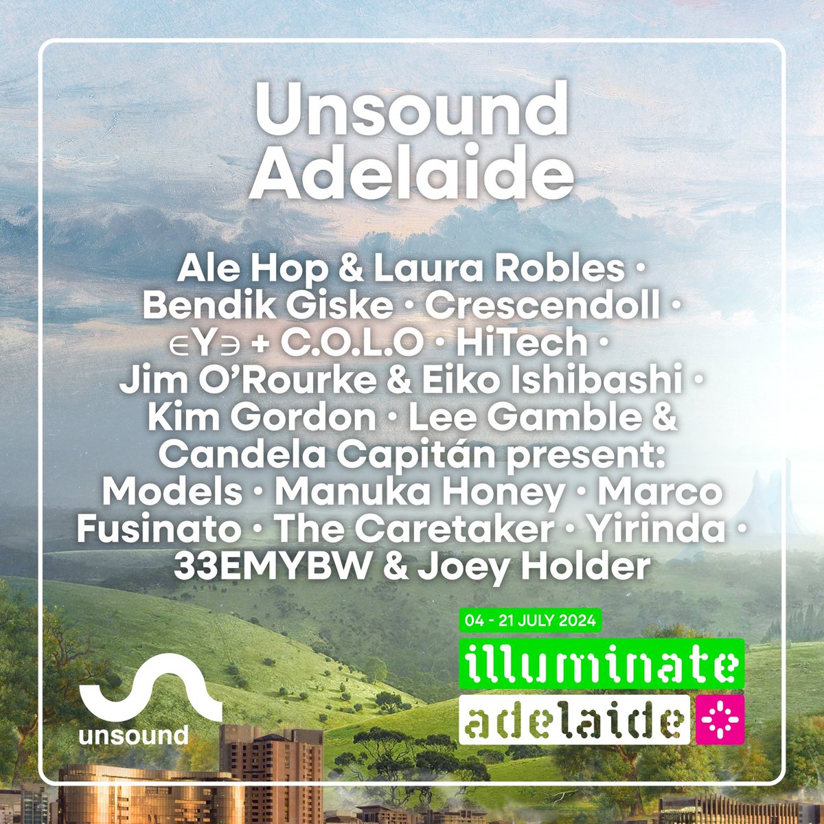 Unsound returns to Adelaide on 19–20 July as part of @IlluminateAdl, with two epic nights at Dom Polski, and the Unsound Club on 20 July. More info and ticket links on the Unsound and Illuminate Adelaide websites: unsound.pl/pl/noise/news/…
