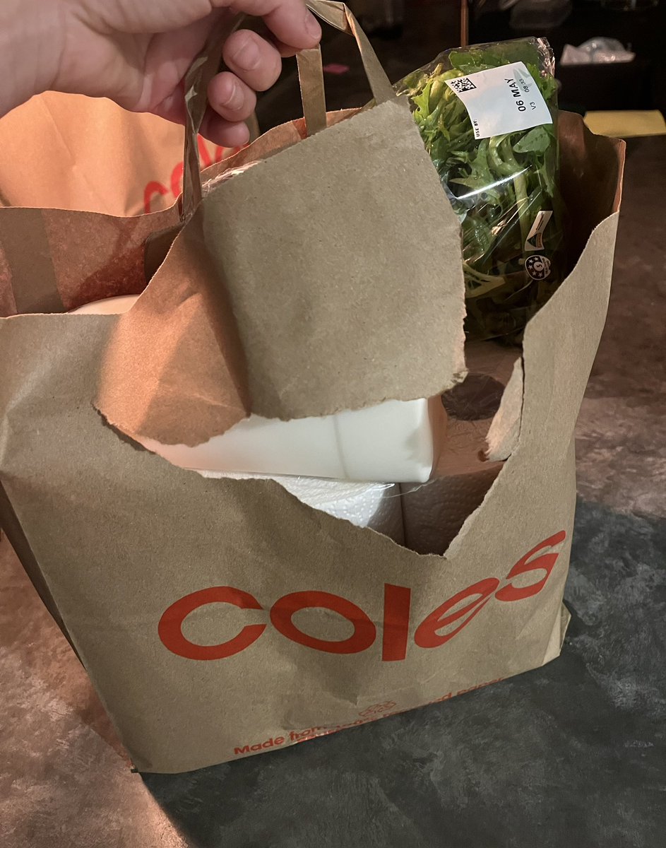 Those paper bags working a treat 👍🏼 Onya Coles