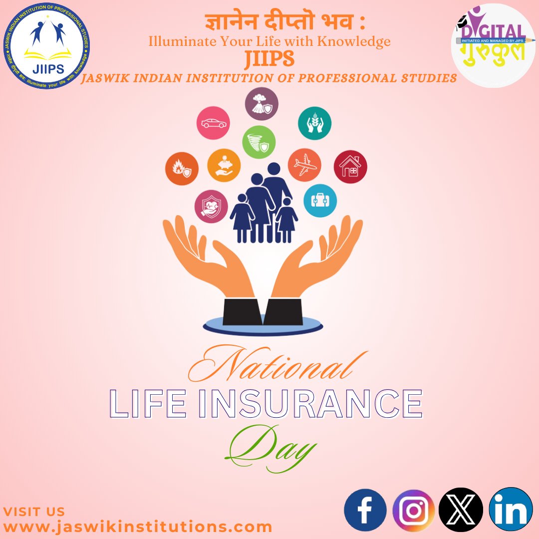 National Life Insurance Day, May 2nd, promotes awareness of life insurance's financial security benefits for families, encouraging policy reviews and new purchases. #jaswikindianinstitutionofprofessionalstudies #LifeInsuranceDay #FinancialSecurity #FamilyProtection #PolicyReview