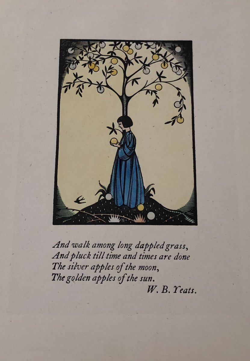 Beannachtai na Bealtaine! ☀️💈 May Day traditions celebrate the welcoming of summer, fertility, new beginnings, the workers and more. #May1st #Bealtaine Image from our Cuala Press Print collection. ‘Silver Apples’ by Victor Brown (1900 -1953), with an excerpt by W.B Yeats.