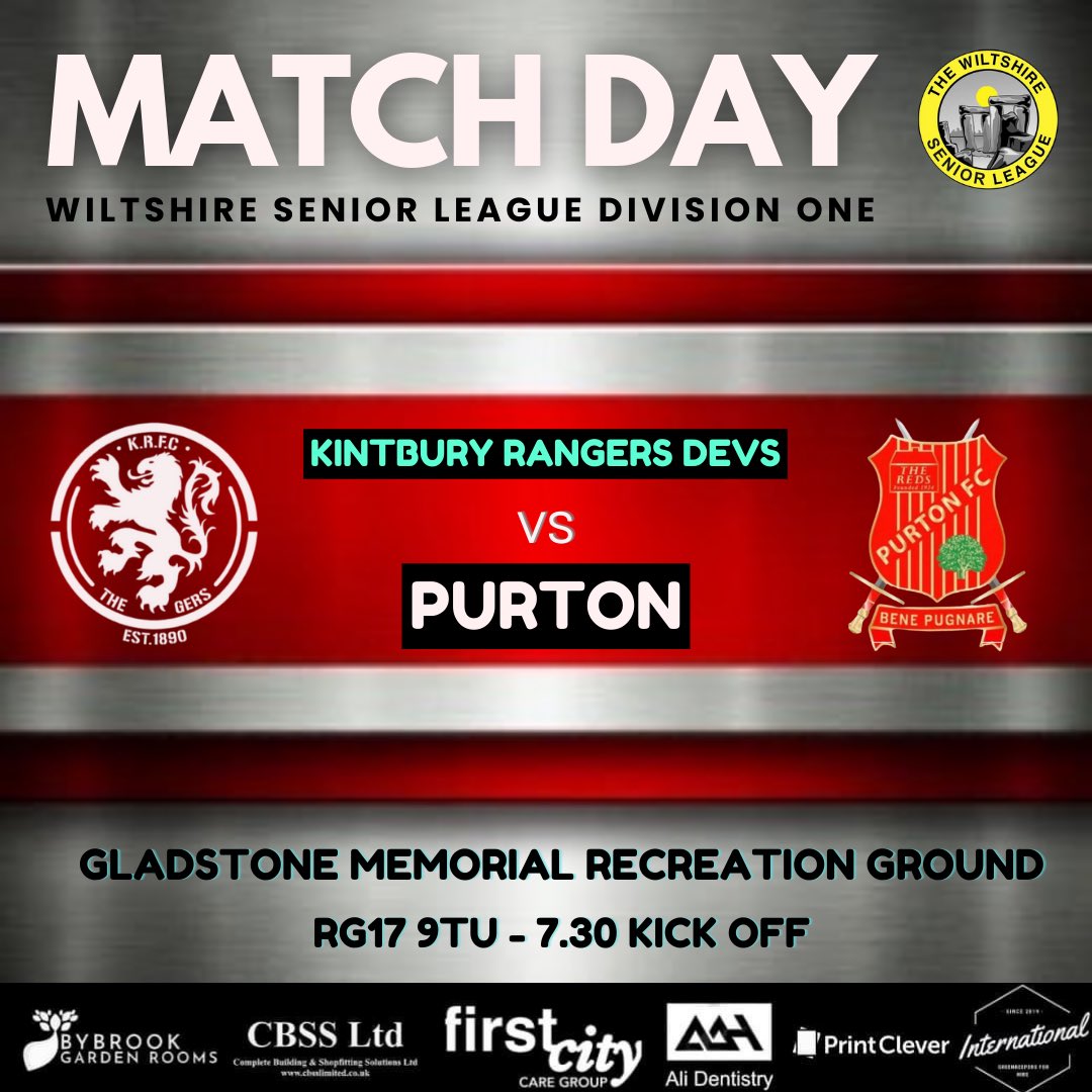 It’s match day… 🆚 @KintburyRangers Devs 🏆 @WiltsLeague Division One 🏟️ RG17 9TU ⏰ 7.30pm 🔴 Another massive game for Matty and Macca as they look to close in on promotion