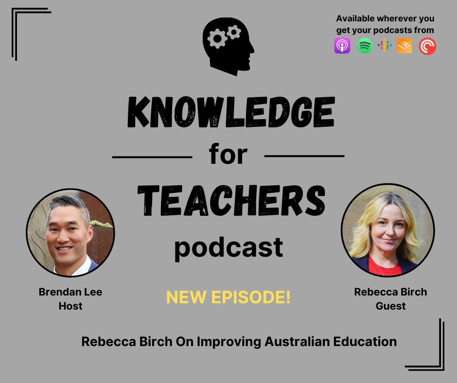 LATEST EPISODE In this chat, @msrebeccabirch emphasises the importance of evidence-based practice & the need for teachers to be skeptical of educational trends. She also discusses the need for more specific teaching standards. Listen here👇 learnwithlee.net/kft-rebeccabir…