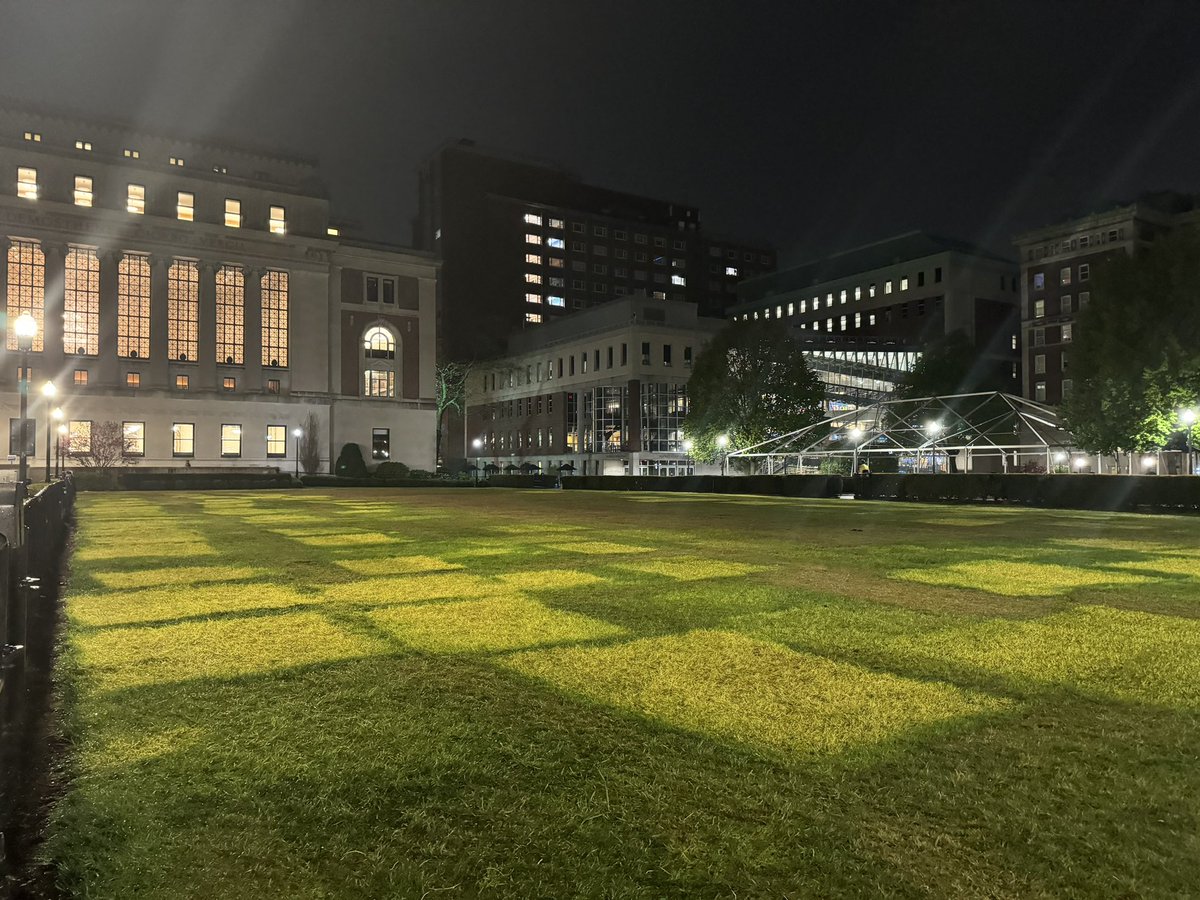 No more tents at Columbia.
A beautiful sight finally.