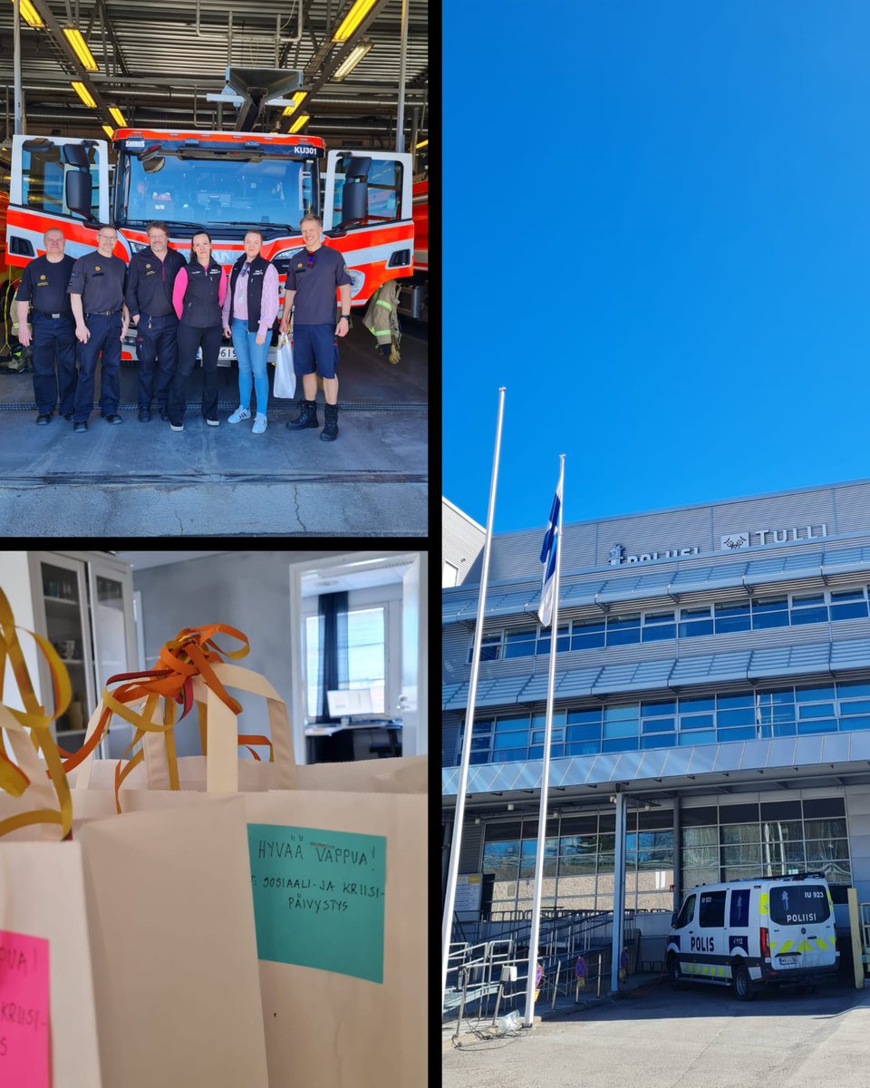 Hyvän ja toimivan viranomaisyhteistyön vuoksi halusimme muistaa yksiä tärkeimpiä yhteistyökumppaneistamme makealla vapputervehdyksellä 😊 @IUPoliisi  <a href="/KUpelastus/">Keski-Uudenmaan pelastuslaitos</a>
