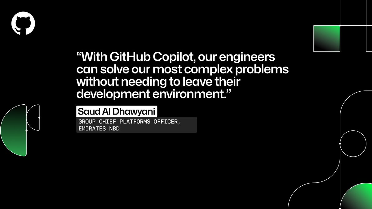 GitHubEnt's tweet image. How can your organization reach their goals faster? Digital banking leader @EmiratesNBD shows the extraordinary impact of GitHub Copilot 🚀
github.com/customer-stori…