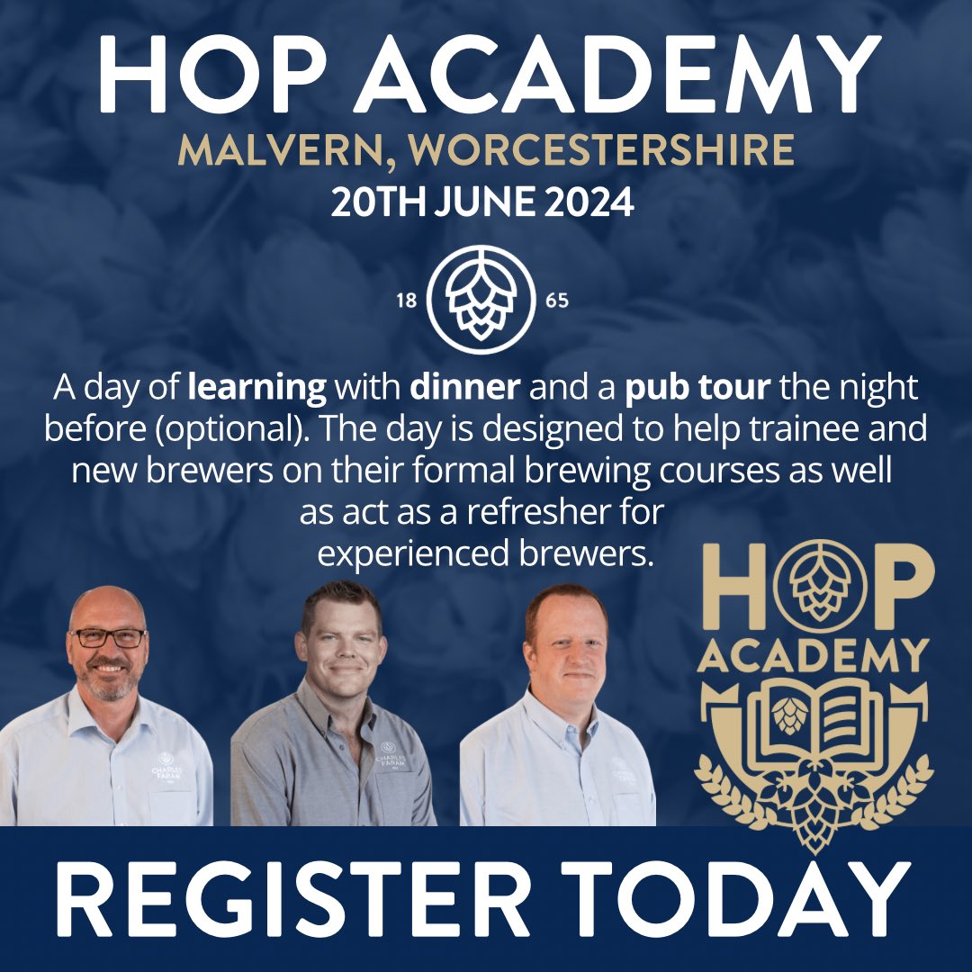 We want YOU at our next Hop Academy in June! 💚 It is a brilliant day of learning aimed at trainee and new brewers (or even old timers who want to brush up on their knowledge)! VISIT CHARLES FARAM HQ! Check your emails for your invitation to sign up OR register your interest…
