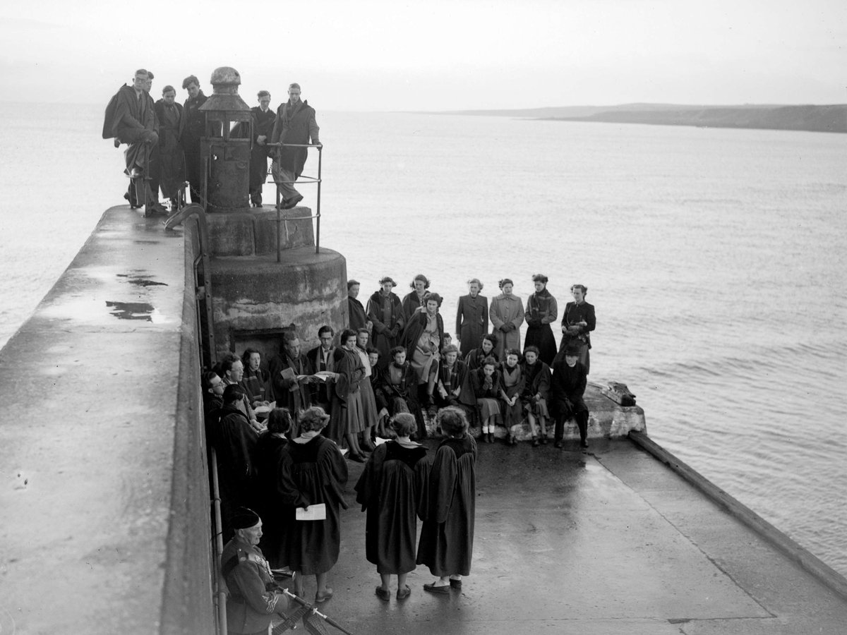 The University Madrigal singers celebrated May Day (1st of May) by singing at the end of St Andrews Pier in 1950. The records of the Madrigal Society can be found in the University archive. #MayDay #Madrigalsingers #studentarchives