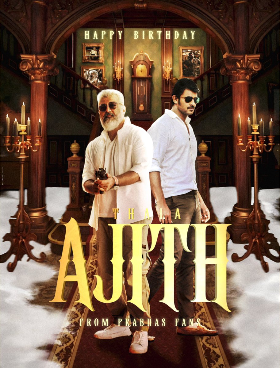 Wishing an actor with an enigmatic style & screen presence and one of biggest icons of Tamil cinema, Thala #AjithKumar a very happy birthday from Rebelstar #Prabhas fans 🤗 A true embodiment of style meeting substance, Best wishes for #VidaaMuyarchi! #HBDAjithKumar